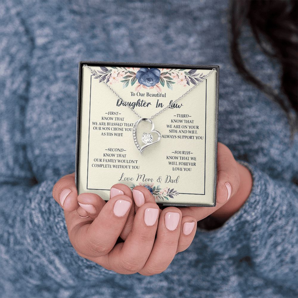 Daughter In Law - Mom And Dad - Forever Love Necklace