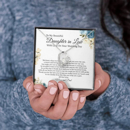 Daughter In Law - Mom And Dad - On Your Wedding Day - Forever Love Necklace - Charming Present