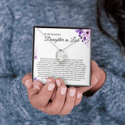 To My Beautiful Daughter In Law - I Will Forever Love You - Forever Love Necklace SO180T - Charming Present