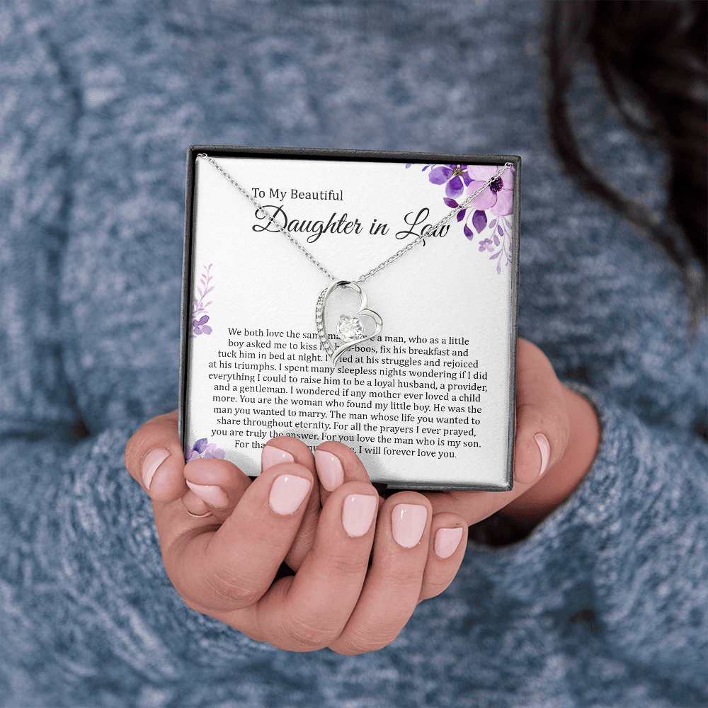 To My Beautiful Daughter In Law - I Will Forever Love You - Forever Love Necklace SO180T