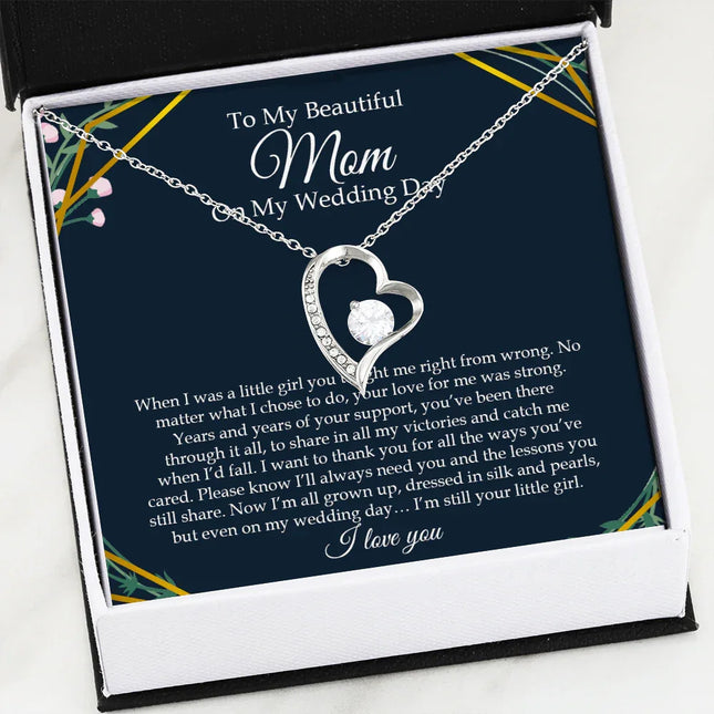 To My Beautiful Mom On My Wedding Day - Forever Love Necklace SO153V - Charming Present