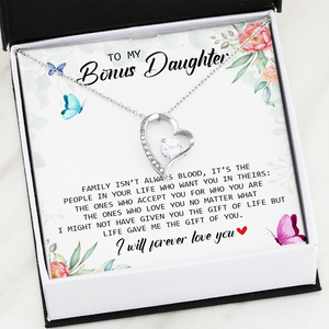 To My Bonus Daughter - I Will Forever Love You - Forever Love Necklace SO166V