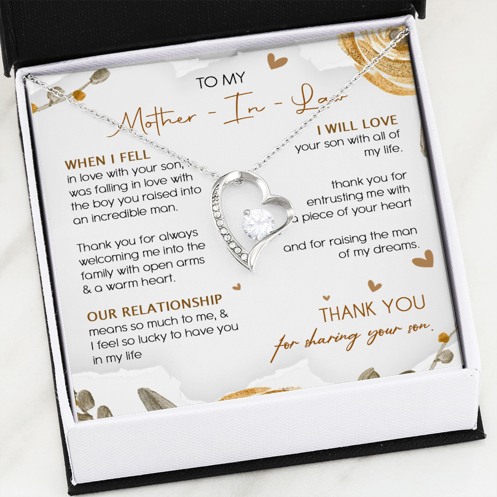 To My Mother In Law - Thank You For Sharing Your Son - Forever Love Necklace SO23TU