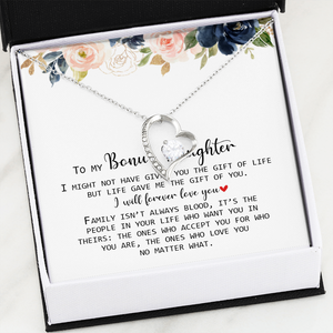 To My Bonus Daughter - Love You No Matter What - Forever Love Necklace SO168V