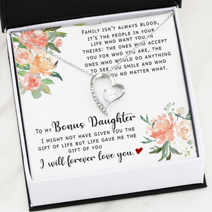 To My Bonus Daughter - I Will Forever Love You - Forever Love Necklace SO165V