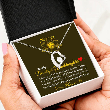 To My Beautiful Granddaughter - Feel My Love - Forever Love Necklace SO160V - Charming Present