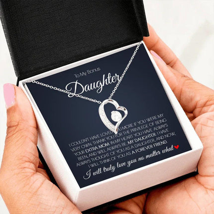 To My Bonus Daughter - Love You Forever - Forever Love Necklace SO171T - Charming Present
