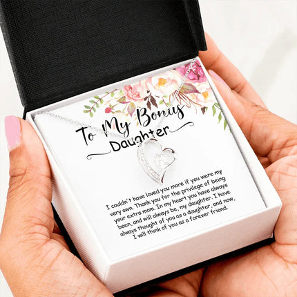 To My Bonus Daughter - You Are Always In My Heart - Forever Love Necklace SO164V - Charming Present