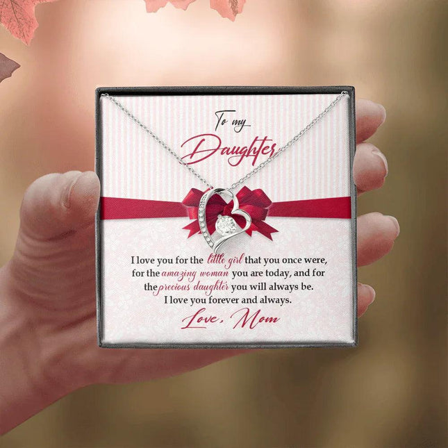 To My Daughter - I Love You For The Little Girl - Forever Love Necklace SO157V - Charming Present