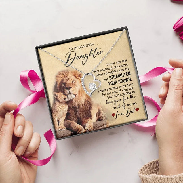 Daughter Dad - Love You For The Rest Of Mine - Forever Love Necklace - Charming Present