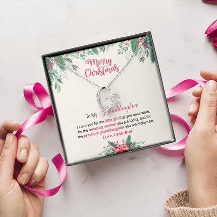 Granddaughter Grandma - Merry Christmas - Forever Love Necklace - Charming Present