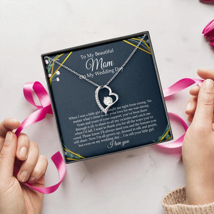 To My Beautiful Mom On My Wedding Day - Forever Love Necklace SO153V - Charming Present