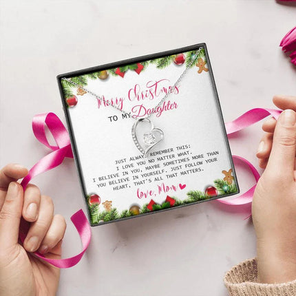 Daughter Mom - Merry Christmas - Forever Love Necklace - Charming Present