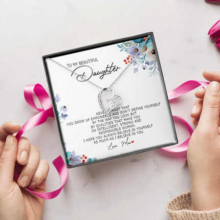 To My Beautiful Daughter - Always Believe In Yourself - Forever Love Necklace SO184T - Charming Present