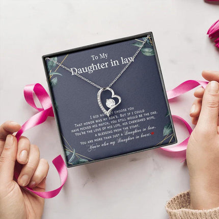 To My Daughter In Law - You Are Also My Daughter In Heart - Forever Love Necklace SO179V - Charming Present