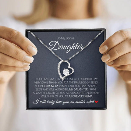 To My Bonus Daughter - Love You Forever - Forever Love Necklace SO171T - Charming Present