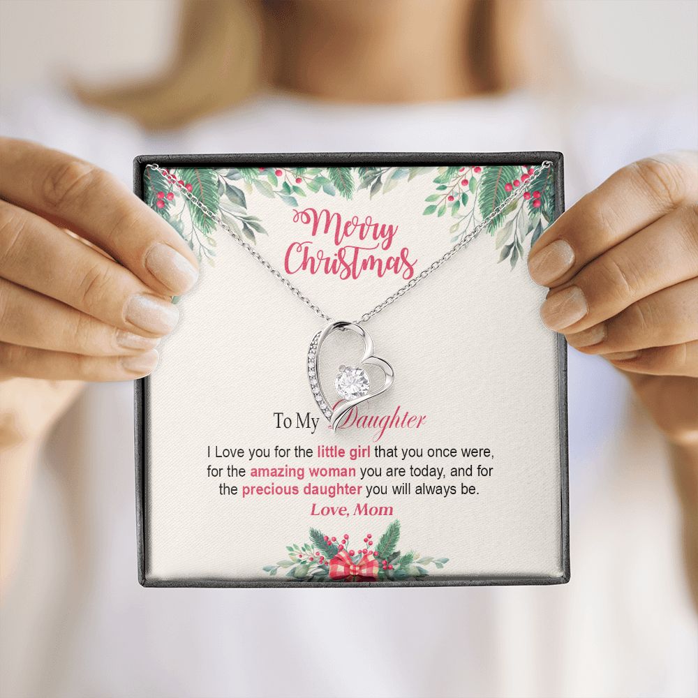 Daughter Mom - Merry Christmas - Forever Love Necklace