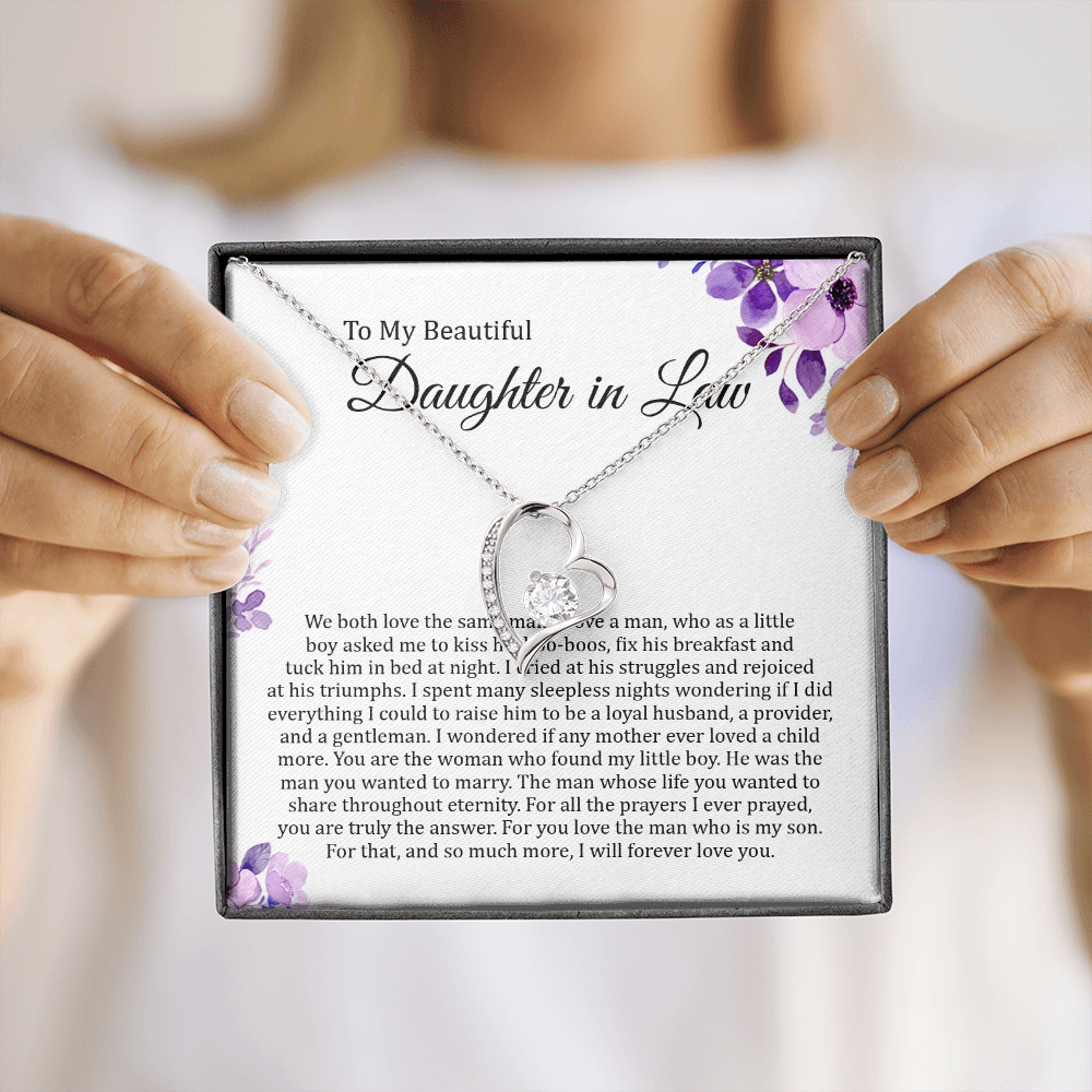 To My Beautiful Daughter In Law - I Will Forever Love You - Forever Love Necklace SO180T