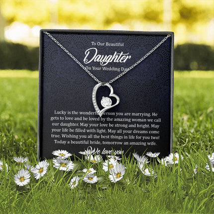 To Our Beautiful Daughter On Your Wedding Day - Necklace SO149T - Charming Present