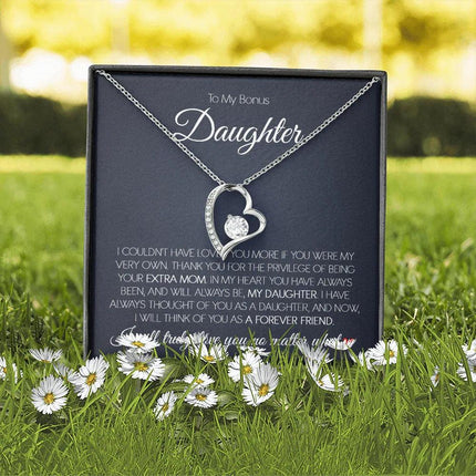 To My Bonus Daughter - Love You Forever - Forever Love Necklace SO171T - Charming Present