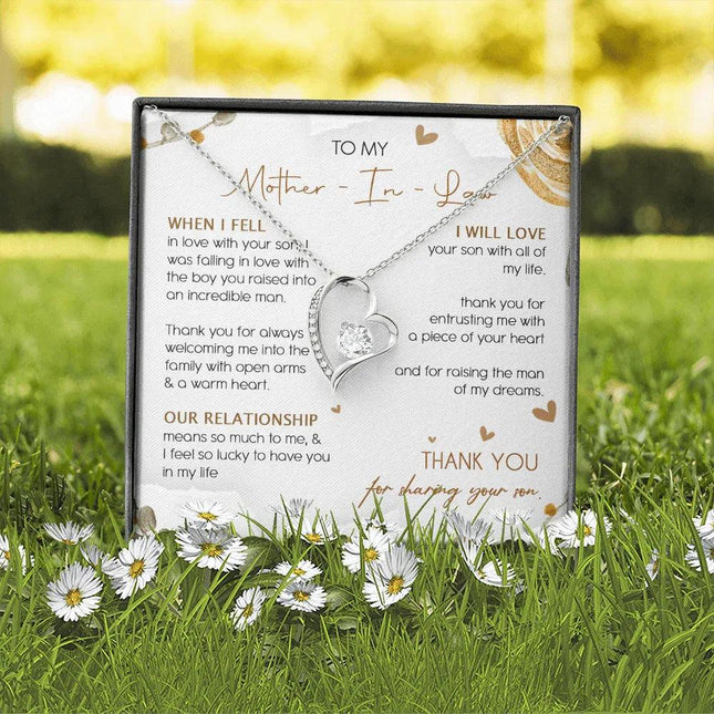 To My Mother In Law - Thank You For Sharing Your Son - Forever Love Necklace SO23TU - Charming Present