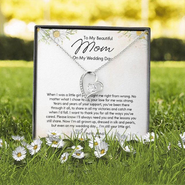 To My Beautiful Mom On My Wedding Day - Forever Love Necklace SO154T - Charming Present