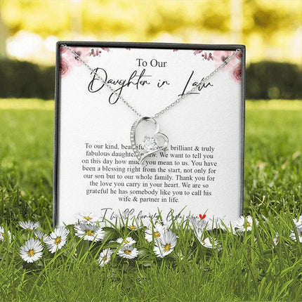 To Our Daughter In Law - Thank You For The Love - Forever Love Necklace SO169T - Charming Present