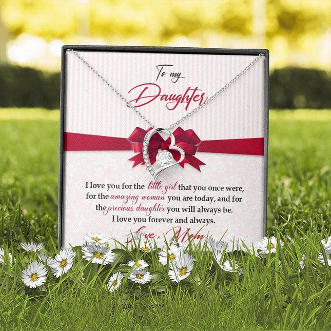 To My Daughter - I Love You For The Little Girl - Forever Love Necklace SO157V - Charming Present