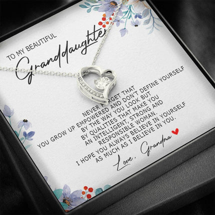 To My Beautiful Granddaughter - Always Believe In Yourself - Forever Love Necklace SO184Tv1 - Charming Present