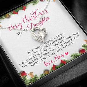 Daughter Mom - Merry Christmas - Forever Love Necklace