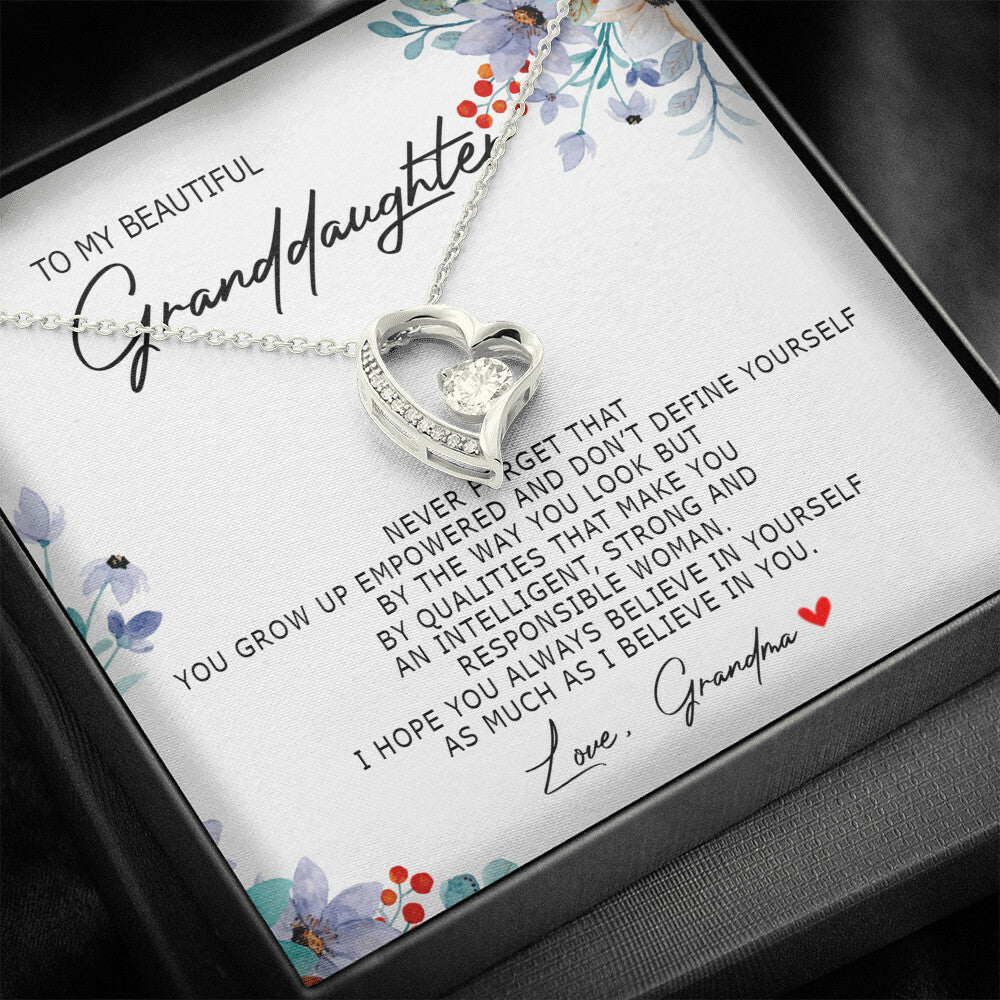 To My Beautiful Granddaughter - Always Believe In Yourself - Forever Love Necklace SO184Tv1