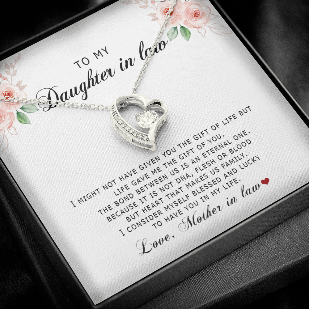 To My Daughter In Law - Blessed And Lucky - Forever Love Necklace SO177V