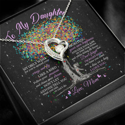 To My Daughter - Live Your Life - Forever Love Necklace SO178T - Charming Present