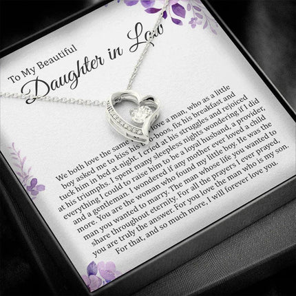 To My Beautiful Daughter In Law - I Will Forever Love You - Forever Love Necklace SO180T - Charming Present