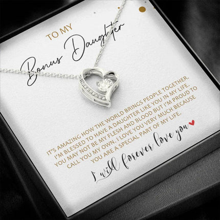 To My Bonus Daughter - Call You My Own - Forever Love Necklace SO163V - Charming Present