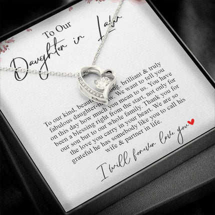 To Our Daughter In Law - Thank You For The Love - Forever Love Necklace SO169T - Charming Present