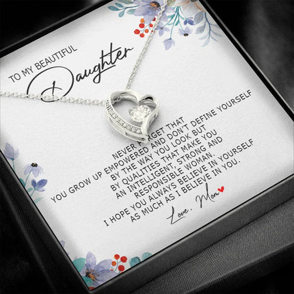 To My Beautiful Daughter - Always Believe In Yourself - Forever Love Necklace SO184T - Charming Present