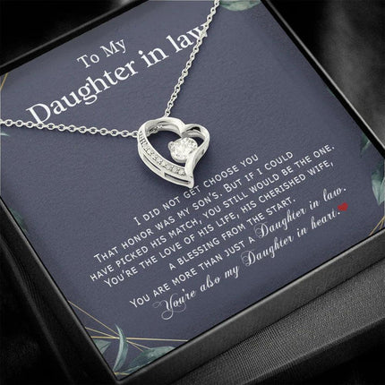 To My Daughter In Law - You Are Also My Daughter In Heart - Forever Love Necklace SO179V - Charming Present