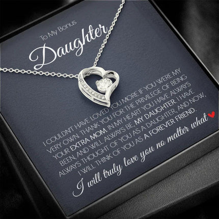 To My Bonus Daughter - Love You Forever - Forever Love Necklace SO171T - Charming Present