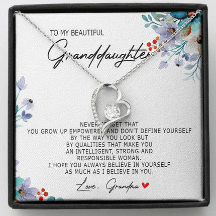 To My Beautiful Granddaughter - Always Believe In Yourself - Forever Love Necklace SO184Tv1 - Charming Present