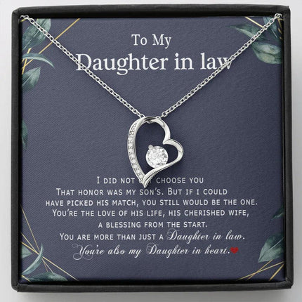 To My Daughter In Law - You Are Also My Daughter In Heart - Forever Love Necklace SO179V - Charming Present