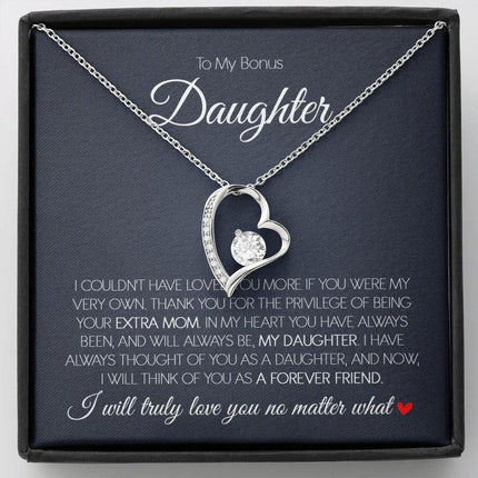 To My Bonus Daughter - Love You Forever - Forever Love Necklace SO171T - Charming Present