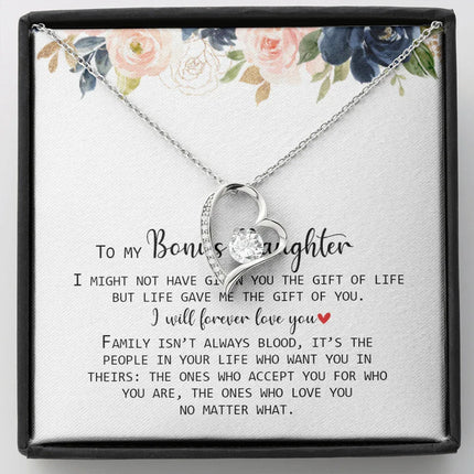 To My Bonus Daughter - Love You No Matter What - Forever Love Necklace SO168V - Charming Present