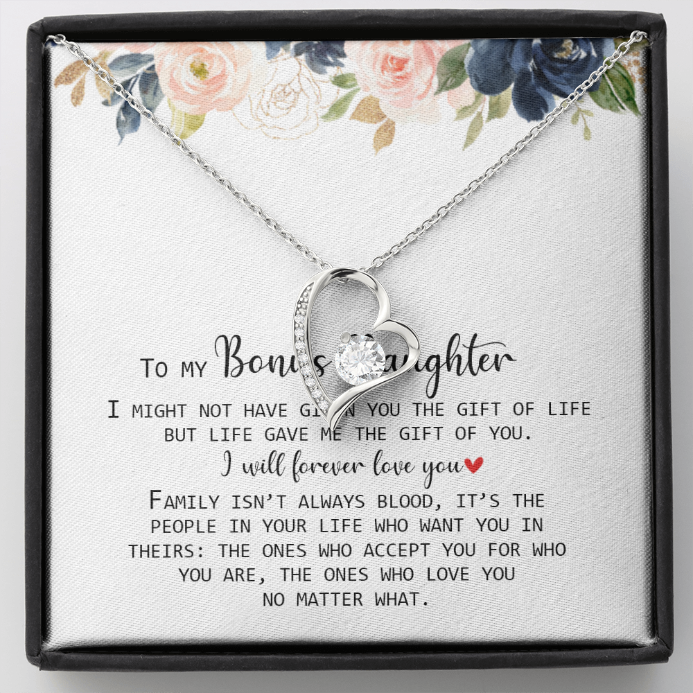 To My Bonus Daughter - Love You No Matter What - Forever Love Necklace SO168V