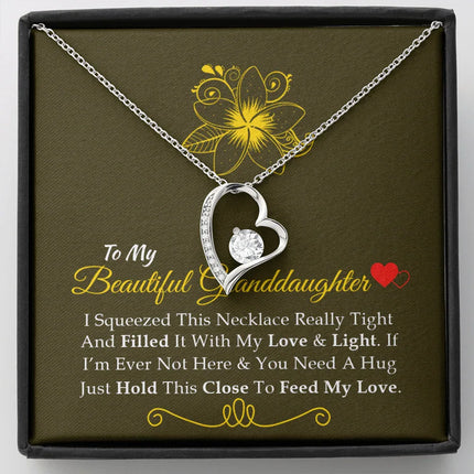 To My Beautiful Granddaughter - Feel My Love - Forever Love Necklace SO160V - Charming Present