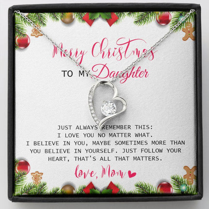 Daughter Mom - Merry Christmas - Forever Love Necklace - Charming Present
