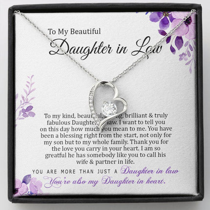 Daughter In Law - How Much You Mean To Me - Forever Love Necklace - Charming Present