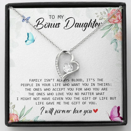 To My Bonus Daughter - I Will Forever Love You - Forever Love Necklace SO166V - Charming Present