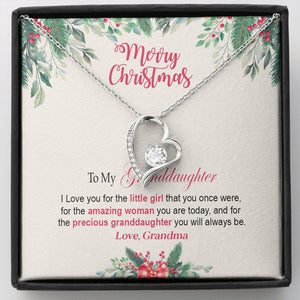 Granddaughter Grandma - Merry Christmas - Forever Love Necklace