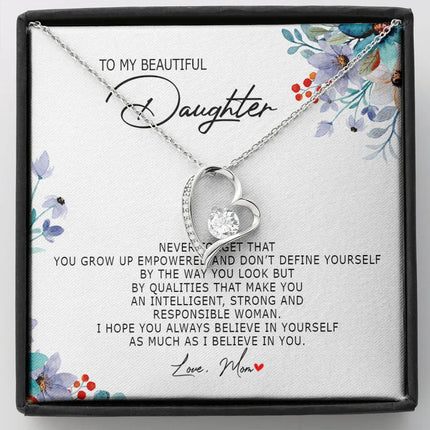 To My Beautiful Daughter - Always Believe In Yourself - Forever Love Necklace SO184T - Charming Present